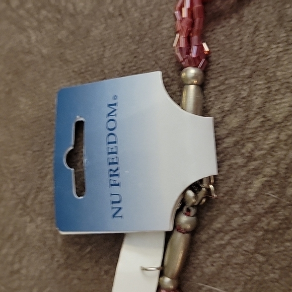 3/$30 NU FREEDOM Coral Red Multi-strand Torsade Glass Beaded Holiday Necklace - Picture 2 of 9